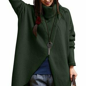 Crossover Turtleneck Sweater